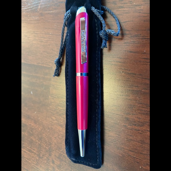 Swarovski Accessories - Swarovski NEW ball point pink mini pen (compact). Simulated jewel at the top.